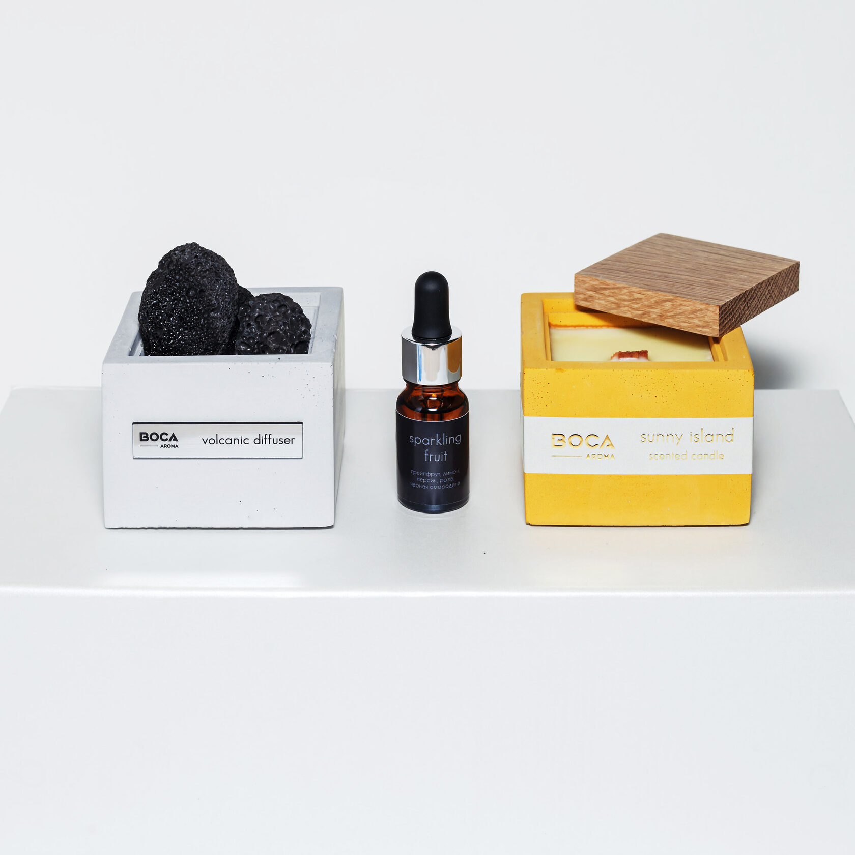 AROMA SET: Свеча SUNNY ISLAND + Диффузор с вулканическими камнями SPARKLING FRUIT